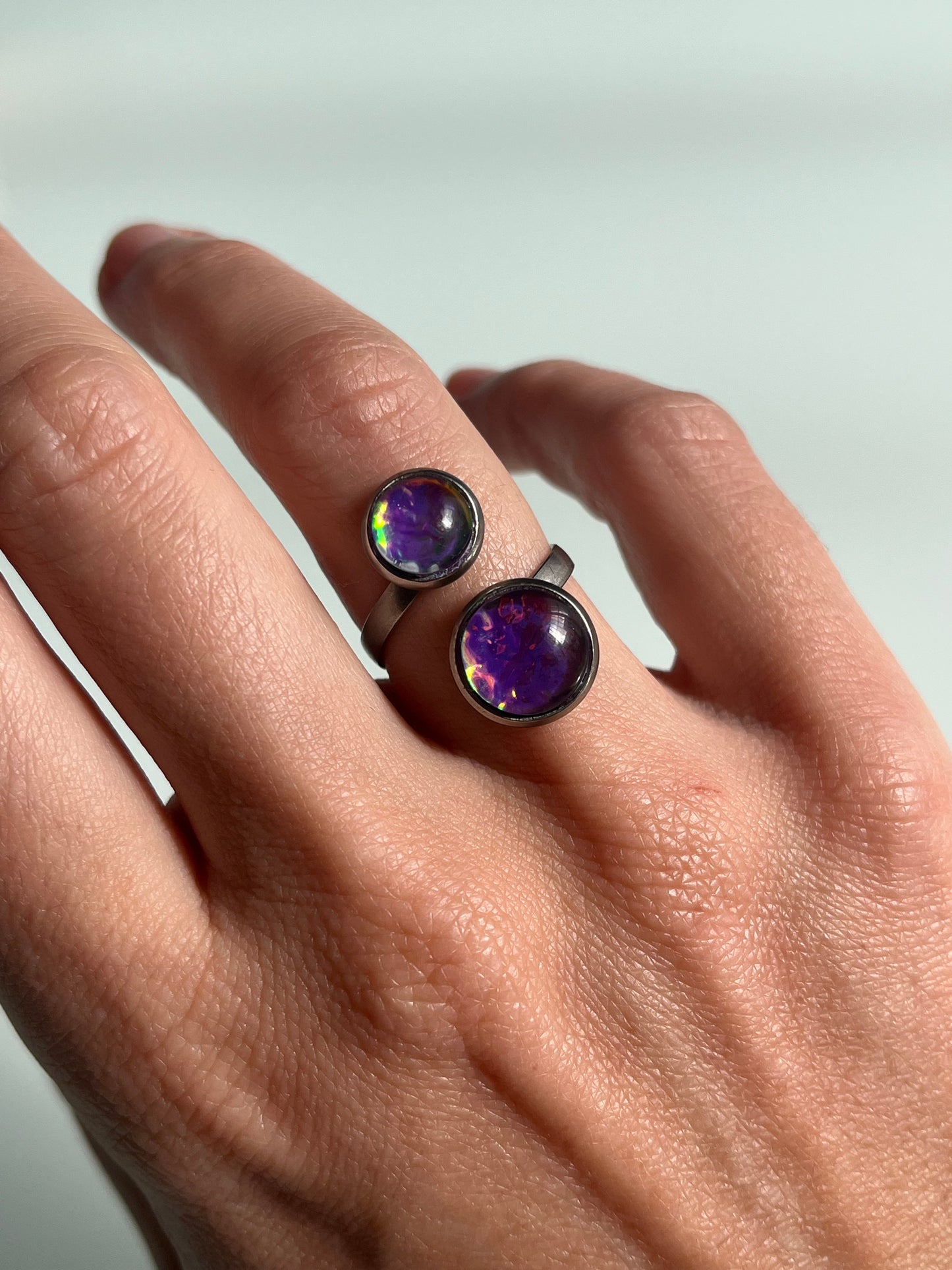 Anillo IRIDISCENTE plateado