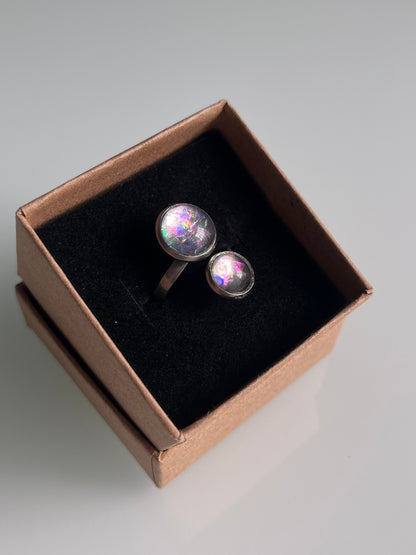 Anillo IRIDISCENTE plateado