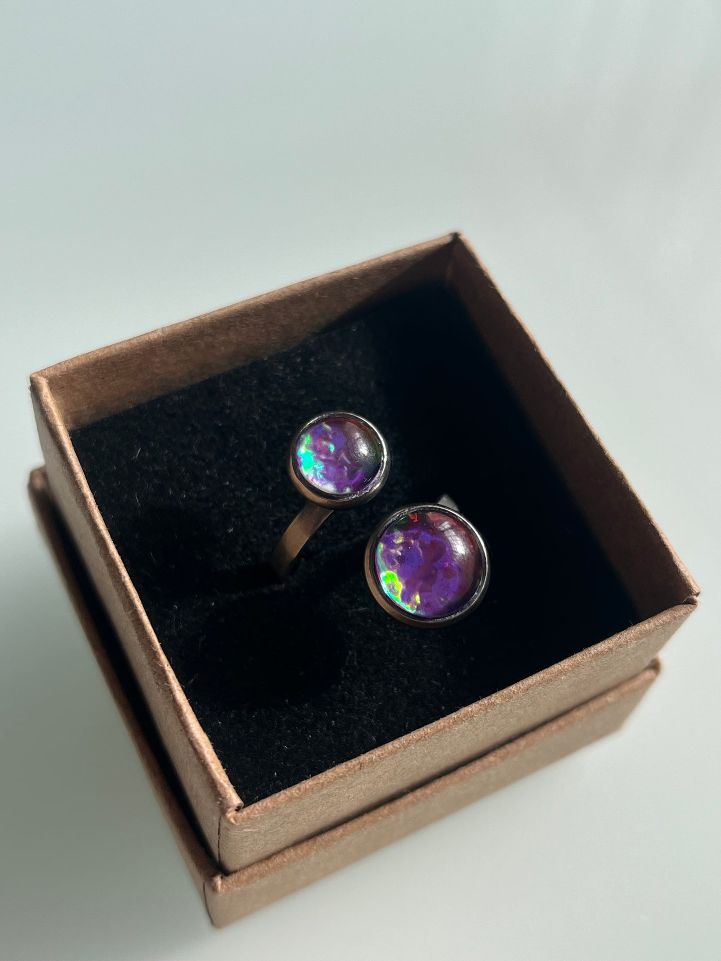 Anillo IRIDISCENTE plateado