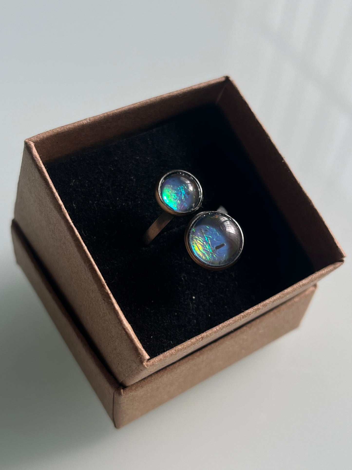 Anillo IRIDISCENTE plateado