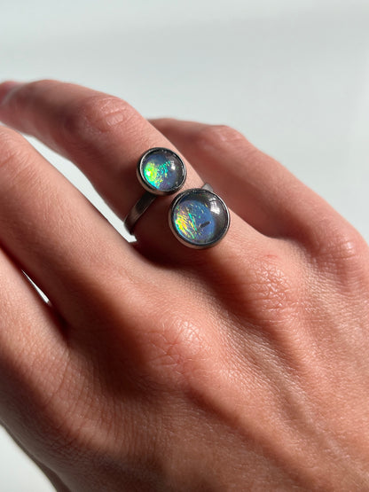 Anillo IRIDISCENTE plateado