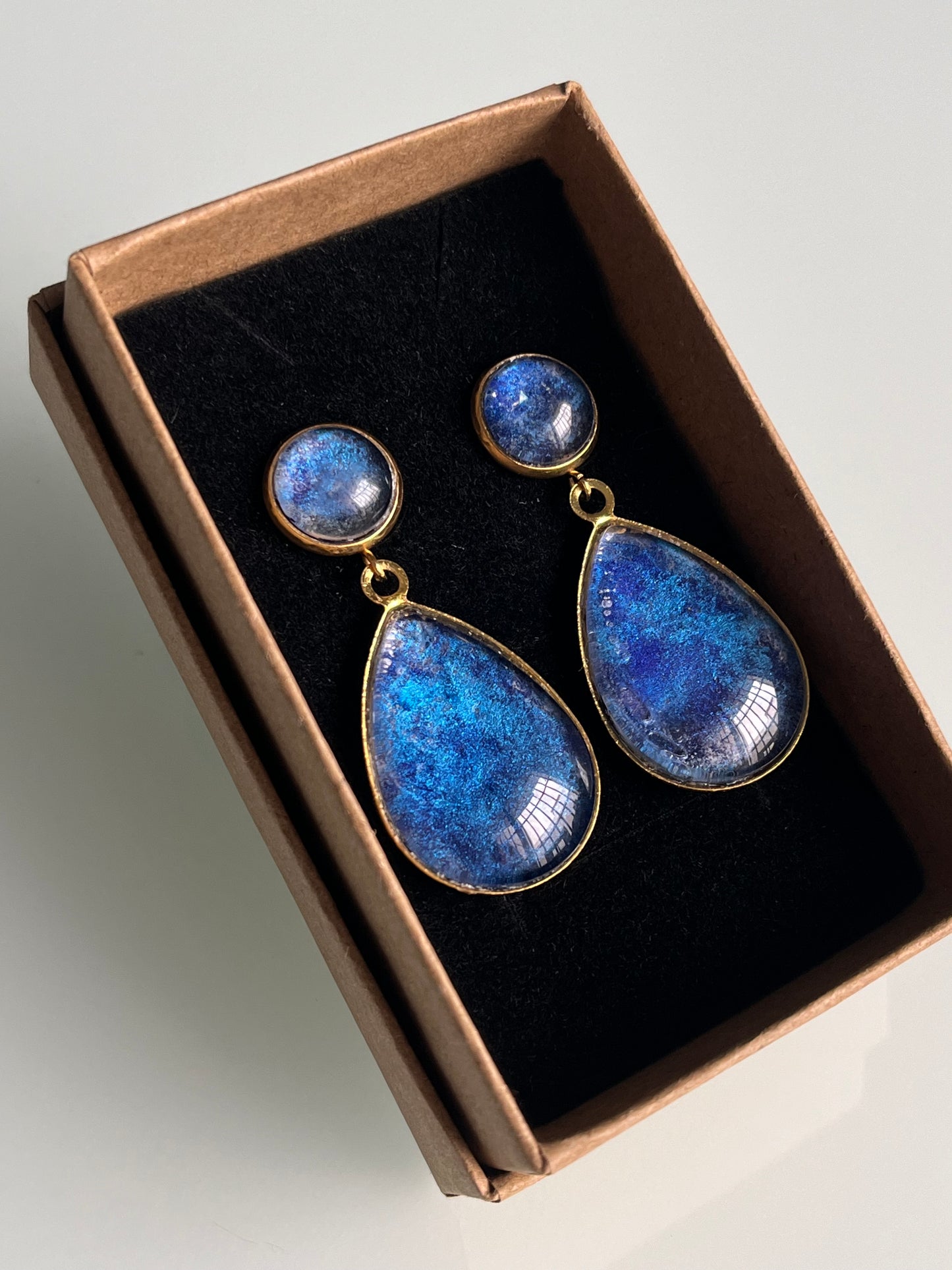 Pendientes IRIDISCENTES grandes dorados