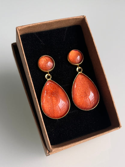 Pendientes IRIDISCENTES grandes dorados