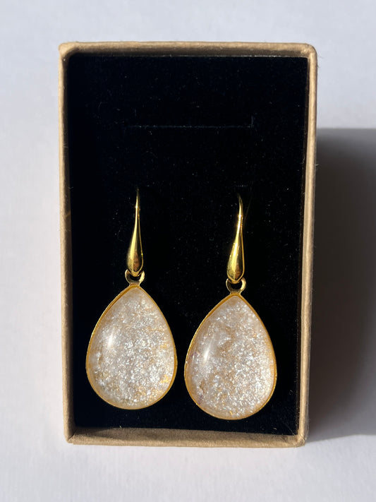 Pendientes GOTA DE MAR grandes dorados