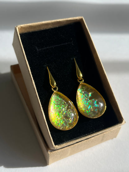 Pendientes GOTA DE MAR grandes dorados