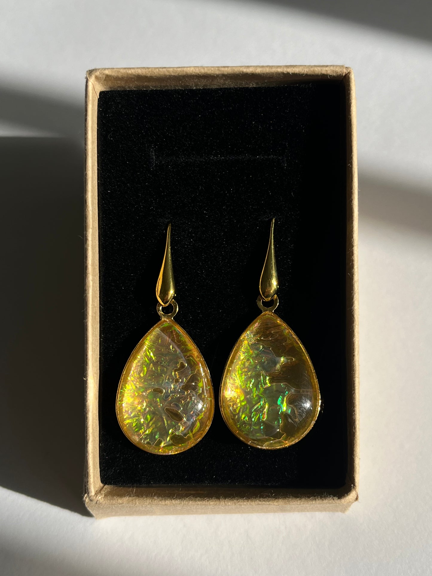 Pendientes GOTA DE MAR grandes dorados