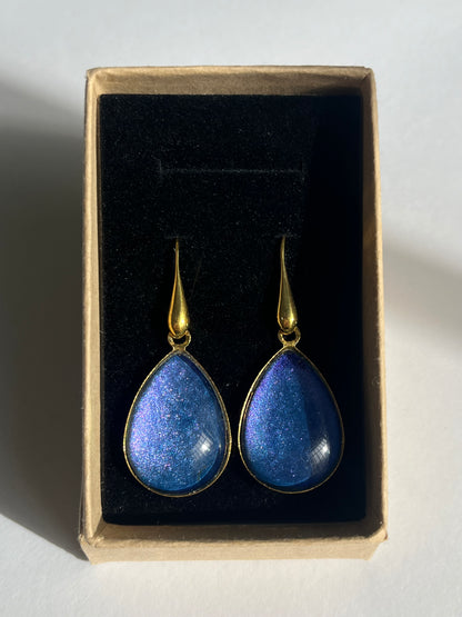 Pendientes GOTA DE MAR grandes dorados