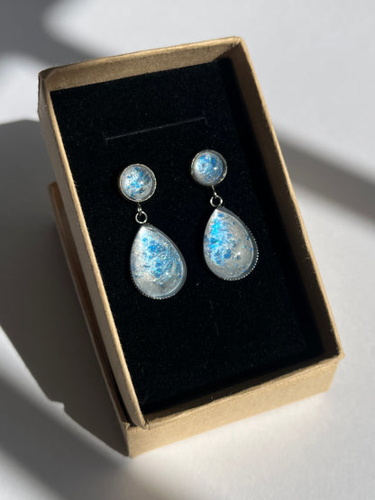 Pendientes LUNA pequeños pleateados