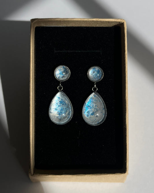 Pendientes LUNA pequeños pleateados