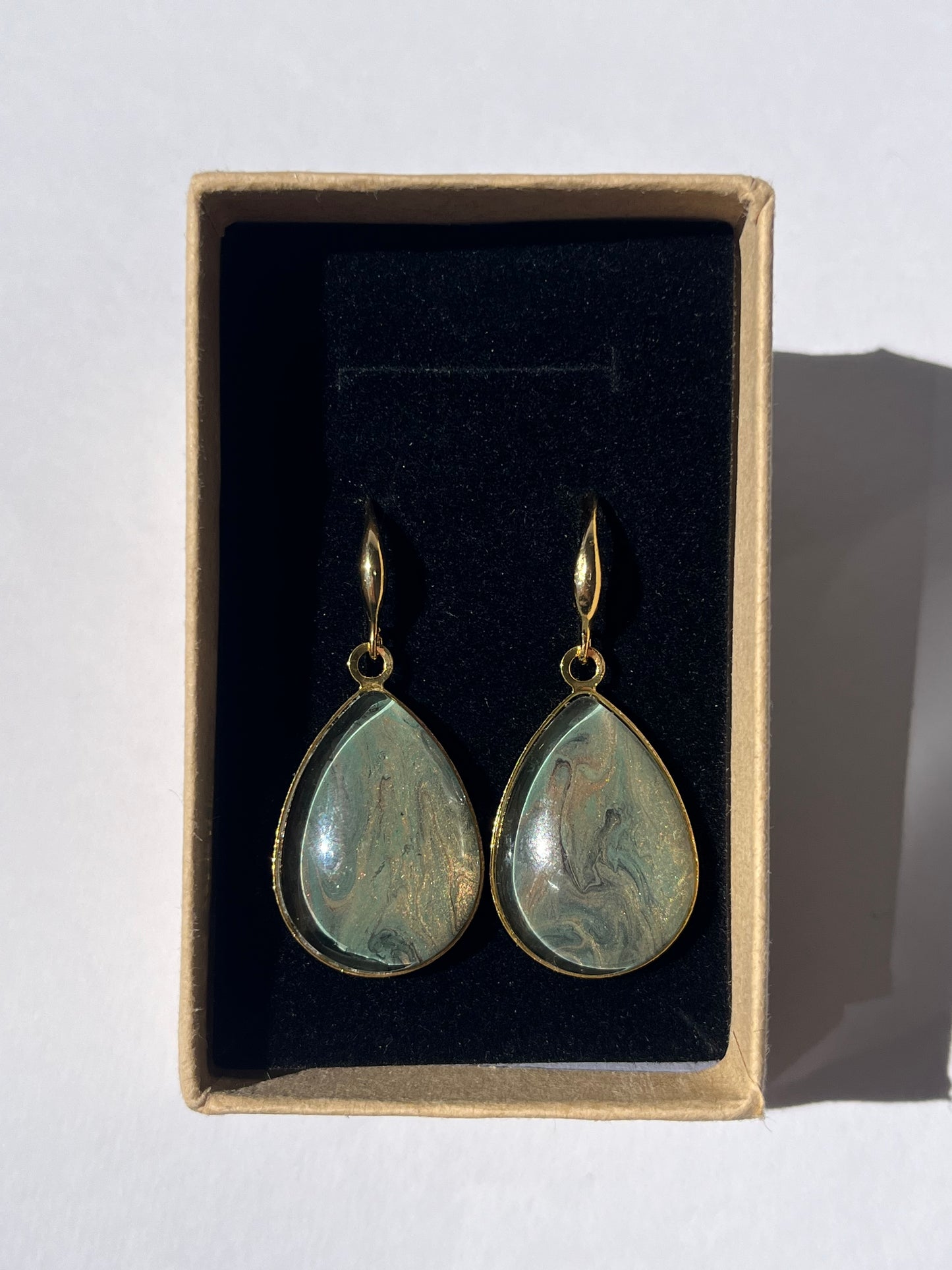 Pendientes GOTA DE MAR grandes dorados