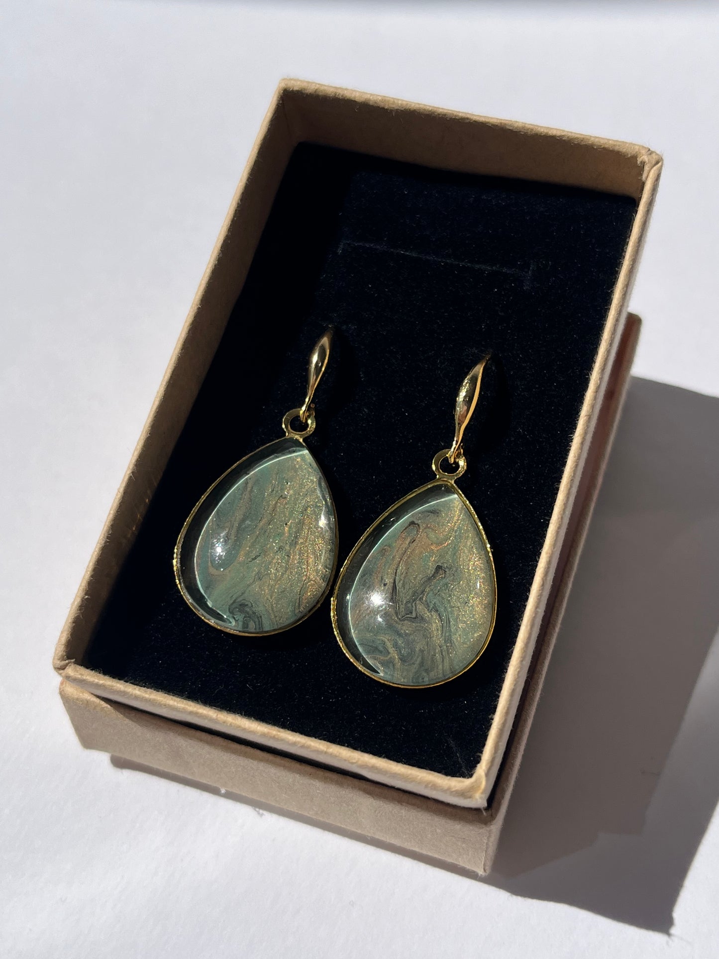 Pendientes GOTA DE MAR grandes dorados