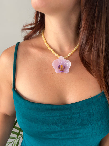 Collar cuentas Orquídea Violeta