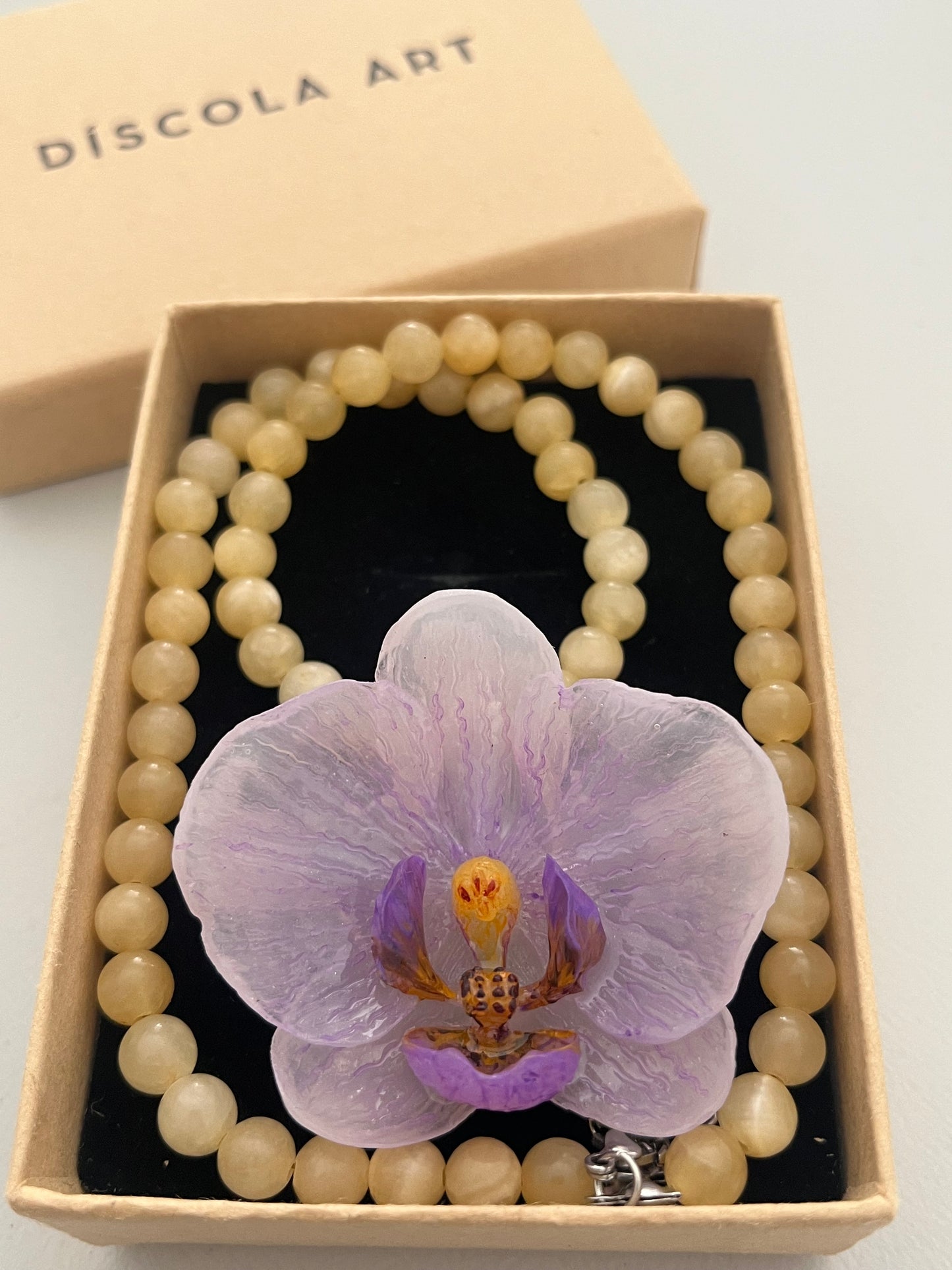 Collar cuentas Orquídea Violeta