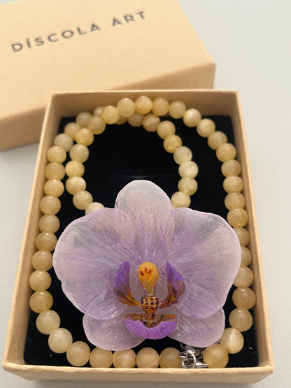 Collar cuentas Orquídea Violeta