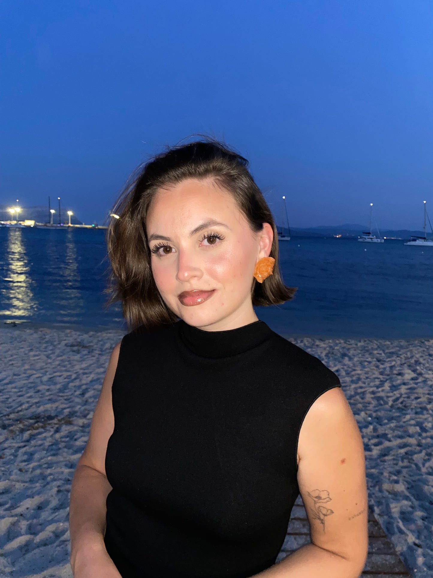 Pendiente Rosa Grande