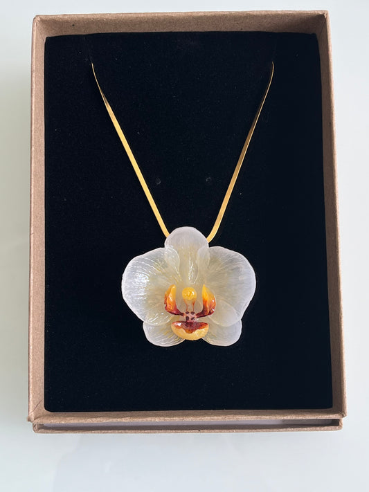 Collar cadena Orquídea Amarilla