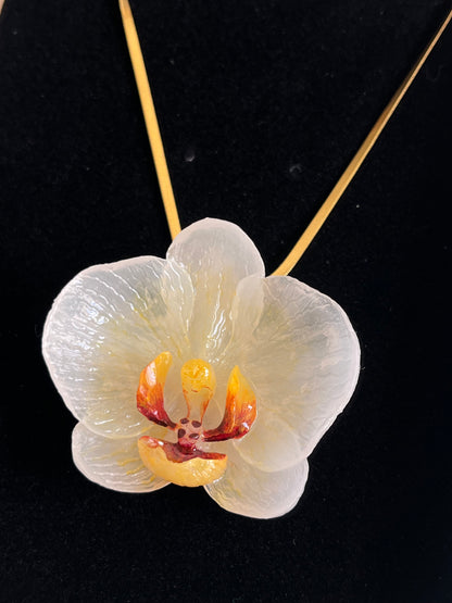 Collar cadena Orquídea Amarilla