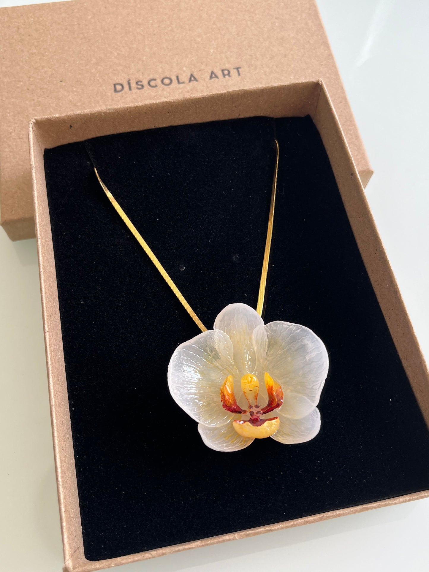 Collar cadena Orquídea Amarilla