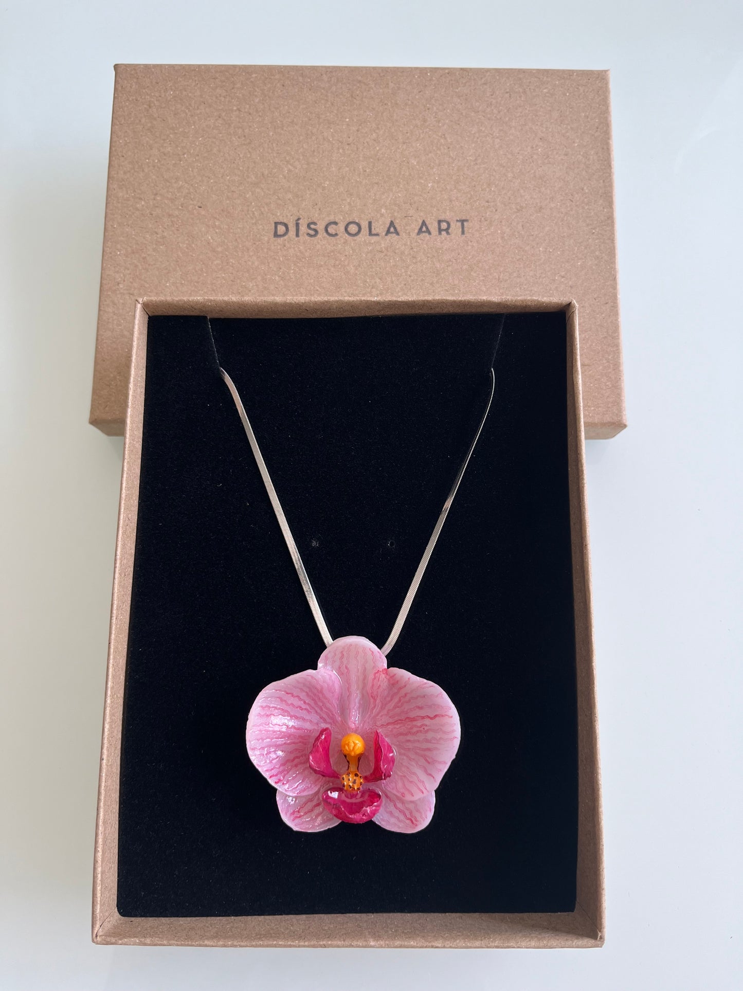 Collar cadena Orquídea Rosa