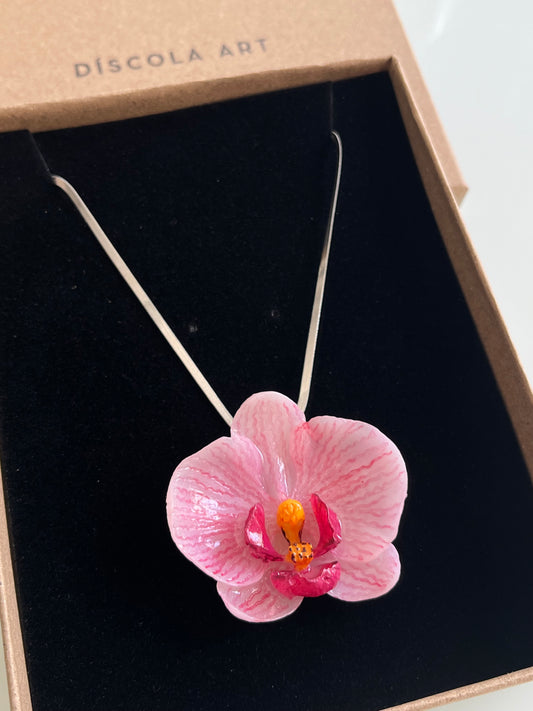 Collar cadena Orquídea Rosa