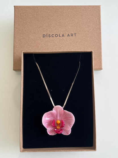Collar cadena Orquídea Rosa