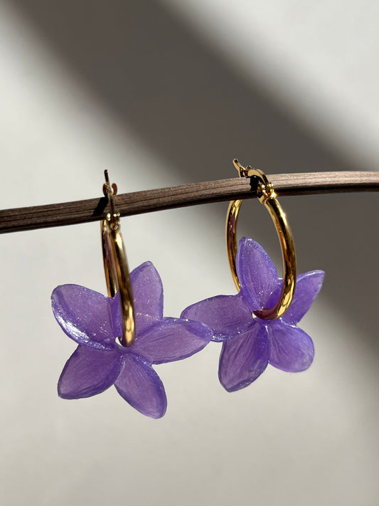 Pendientes de aro dorado Jazmín pequeño