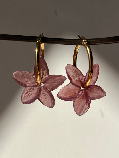 Pendientes de aro dorado Jazmín pequeño