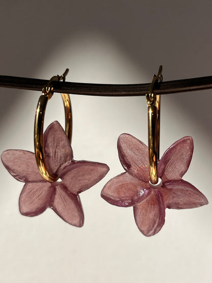 Pendientes de aro dorado Jazmín pequeño