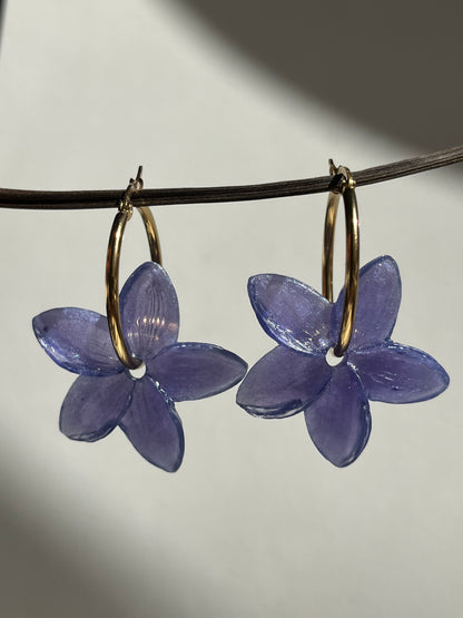 Pendientes de aro dorado Jazmín mediano