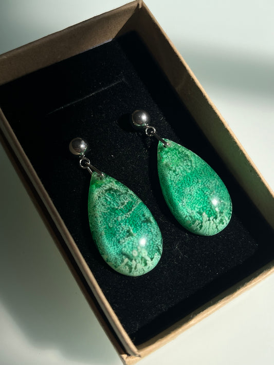 Pendientes Lágrima plateados