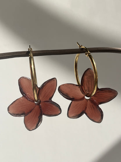 Pendientes de aro dorado Jazmín mediano