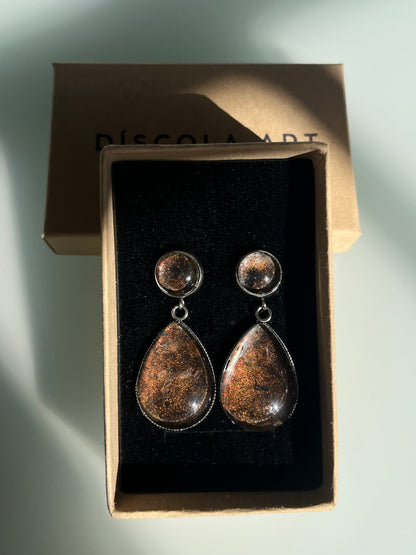 Pendientes Iridescentes grandes plateados