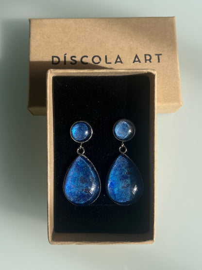 Pendientes Iridescentes grandes plateados