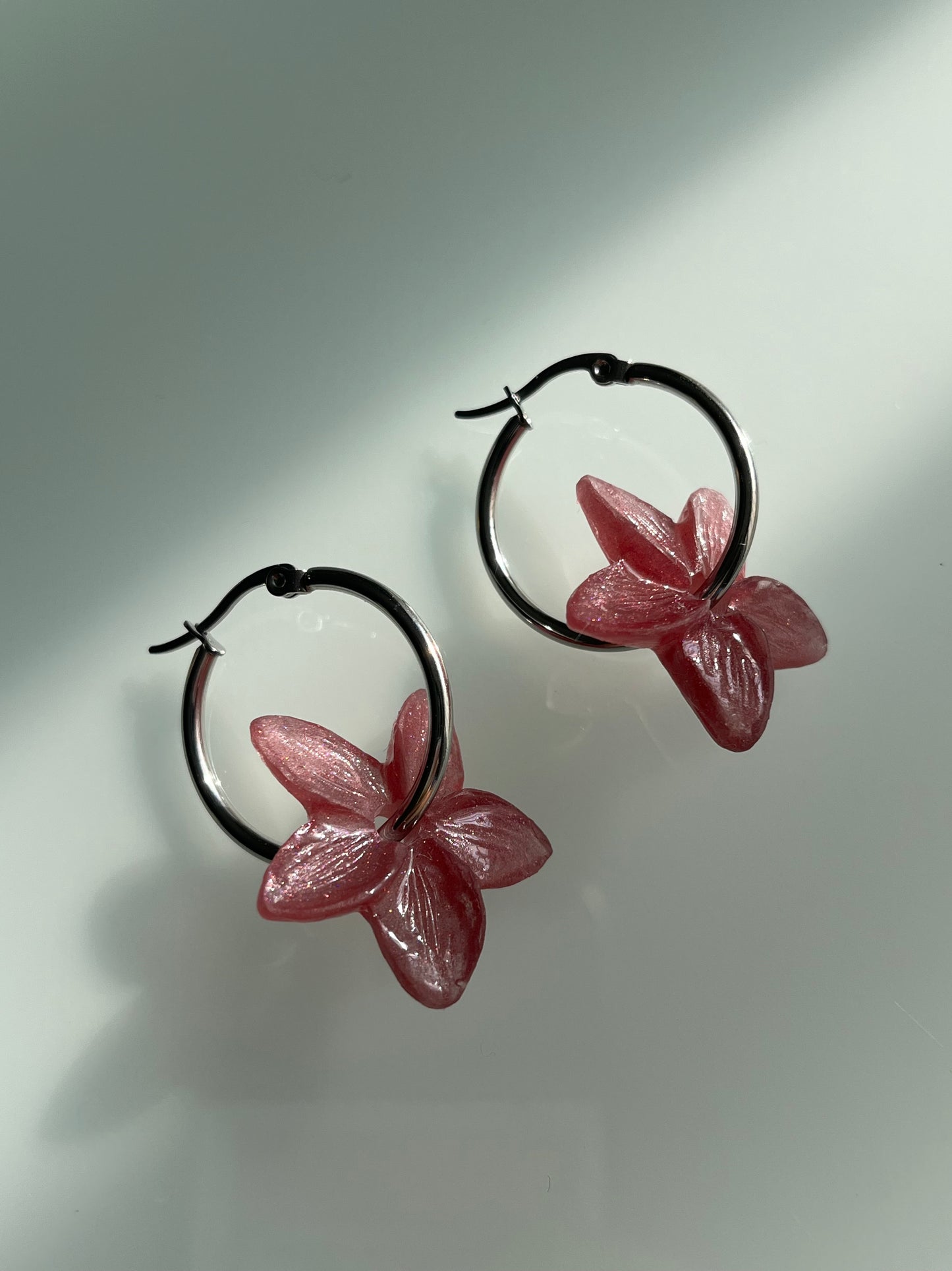 Pendientes de aro plateado Jazmín pequeño