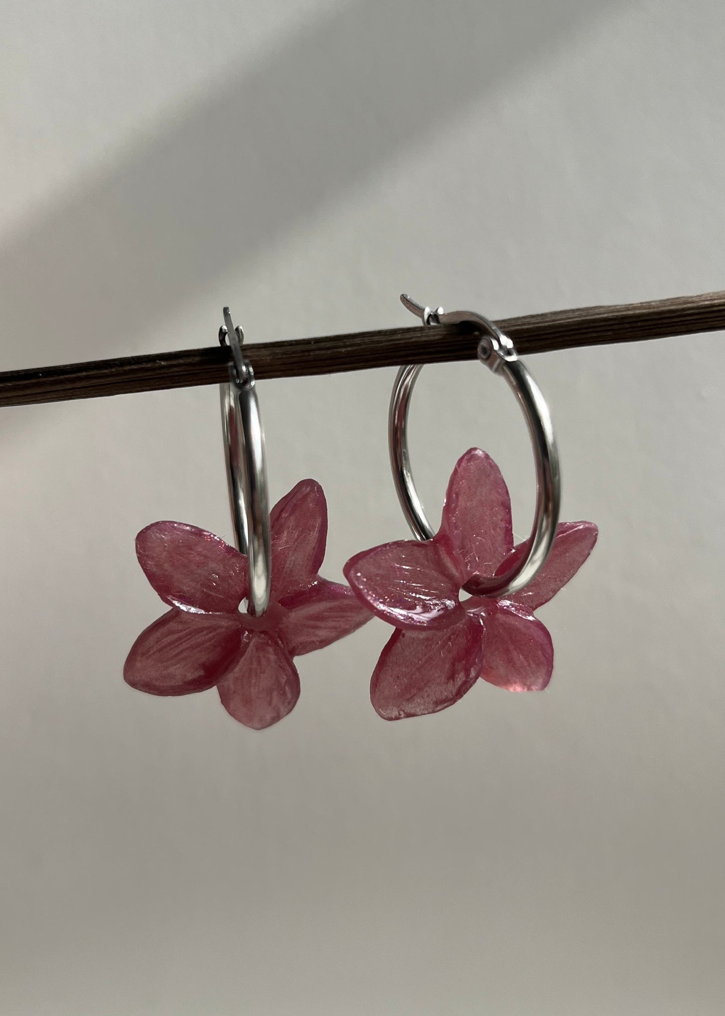 Pendientes de aro plateado Jazmín pequeño