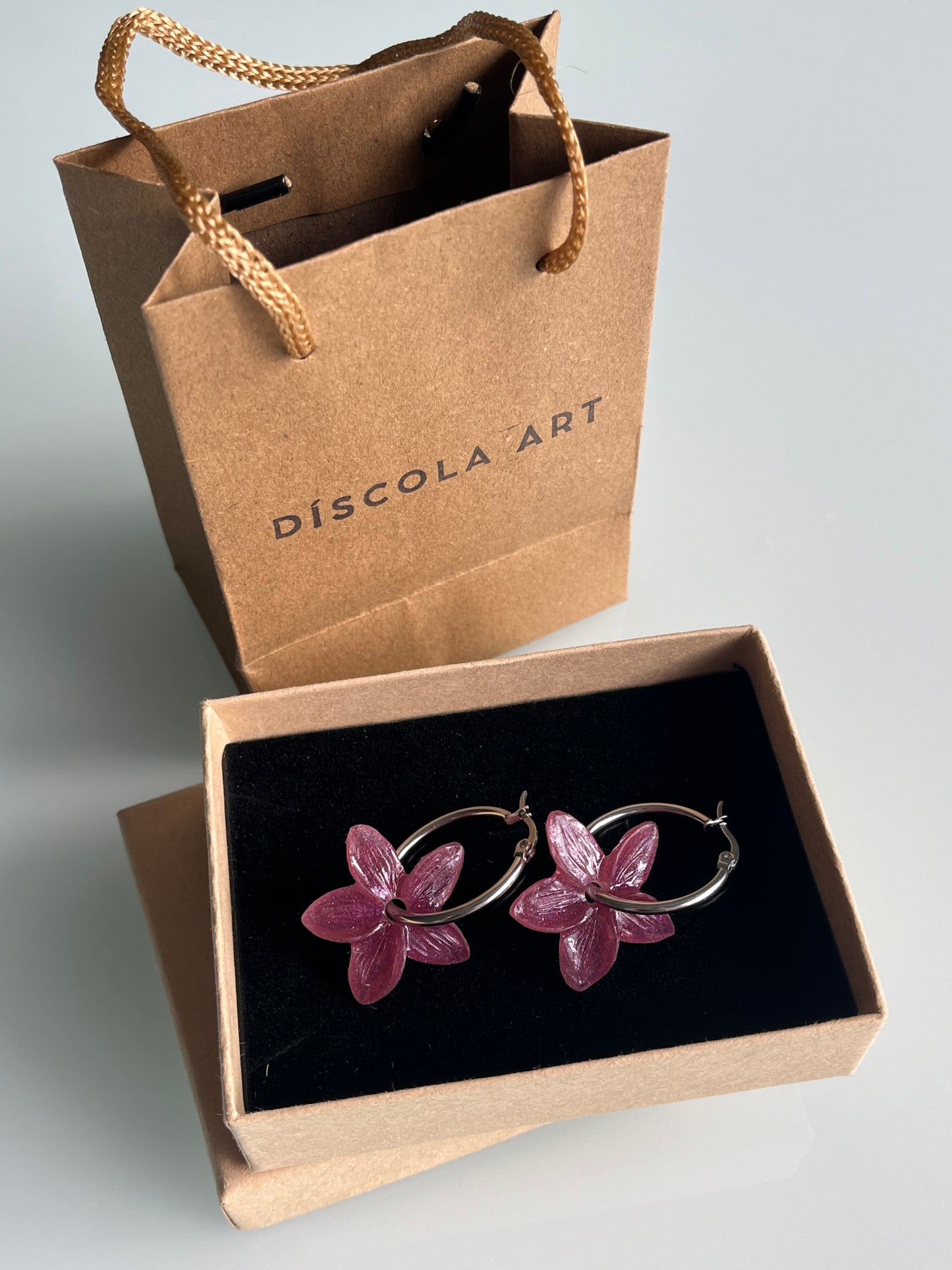 Pendientes de aro plateado Jazmín pequeño