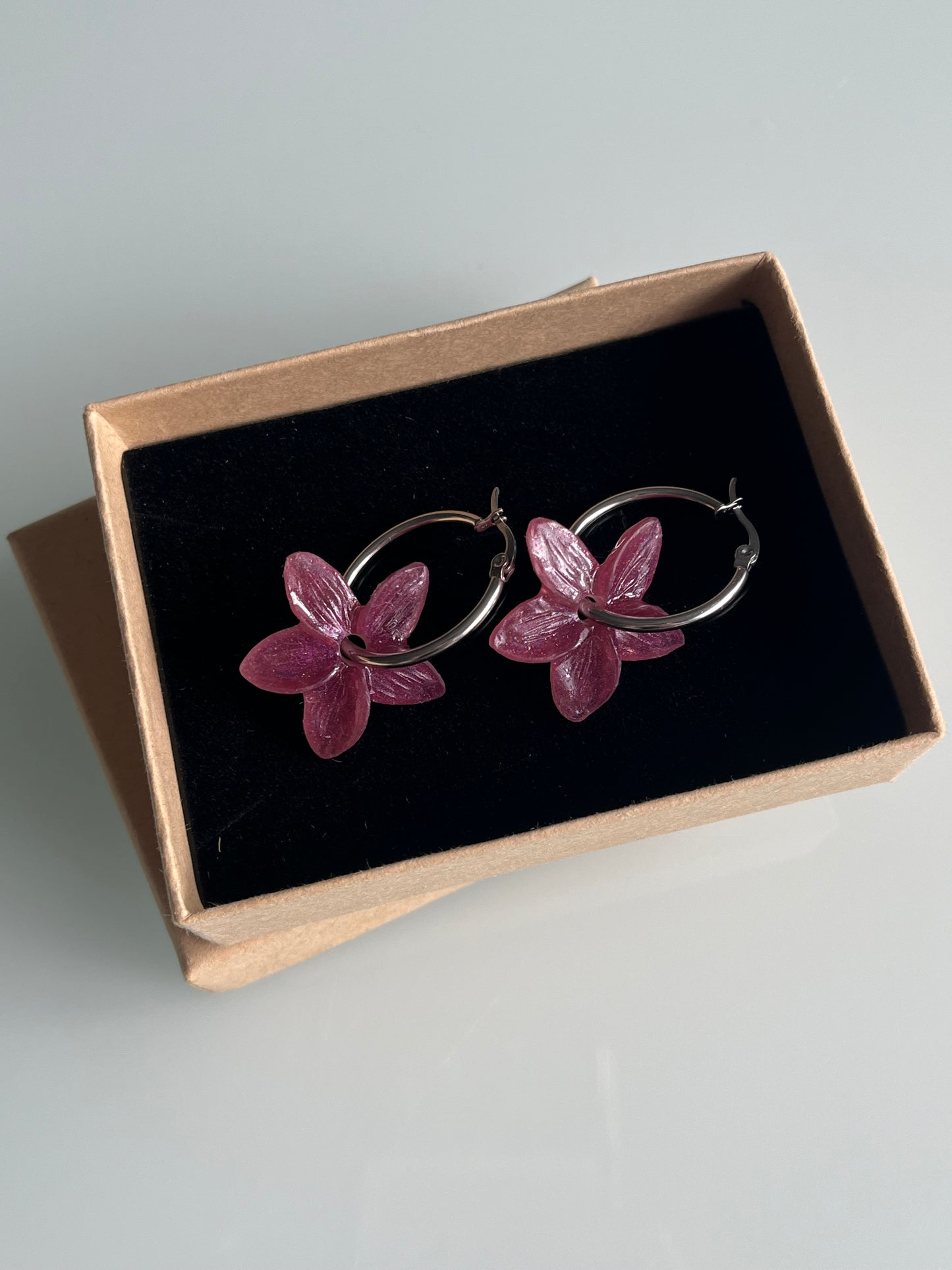 Pendientes de aro plateado Jazmín pequeño