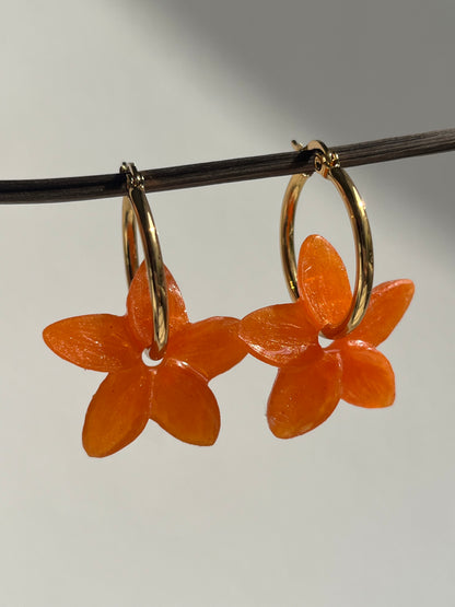 Pendientes de aro dorado Jazmín pequeño