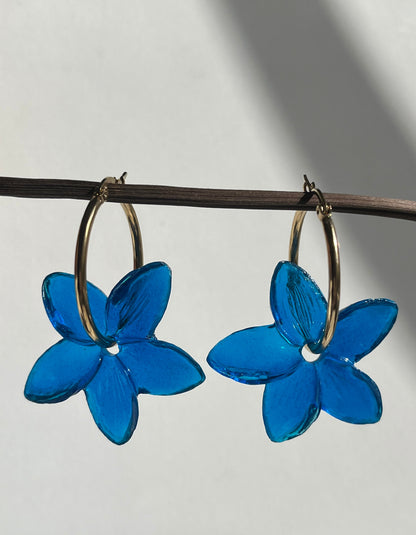 Pendientes de aro dorado Jazmín mediano