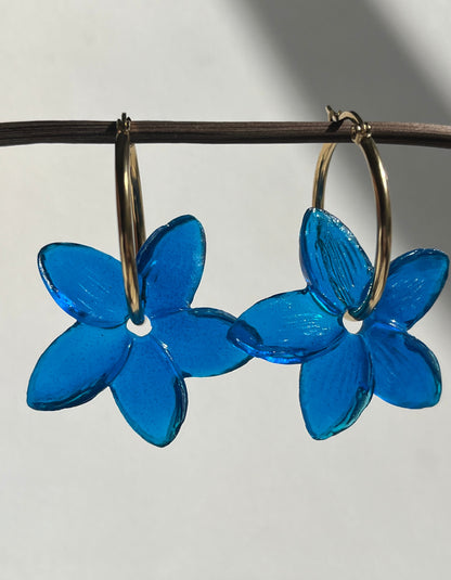 Pendientes de aro dorado Jazmín mediano