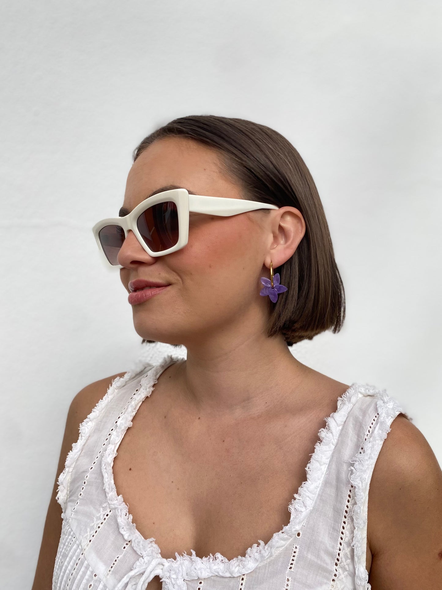 Pendientes de aro dorado Jazmín pequeño